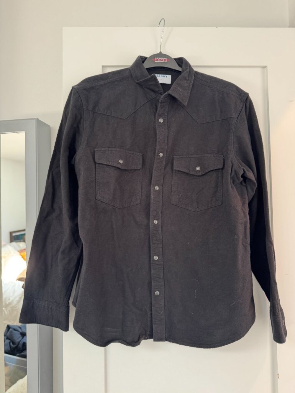 Gray cotton button down